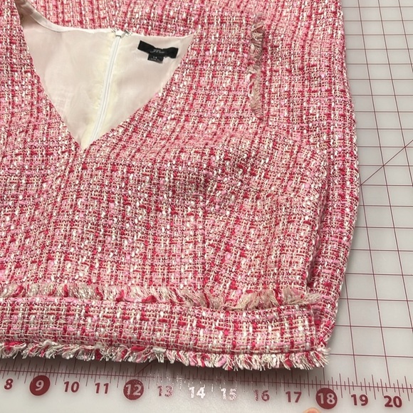 J. Crew Pink Sheath Midi Dress V-Neck Sleeveless - Picture 6 of 16